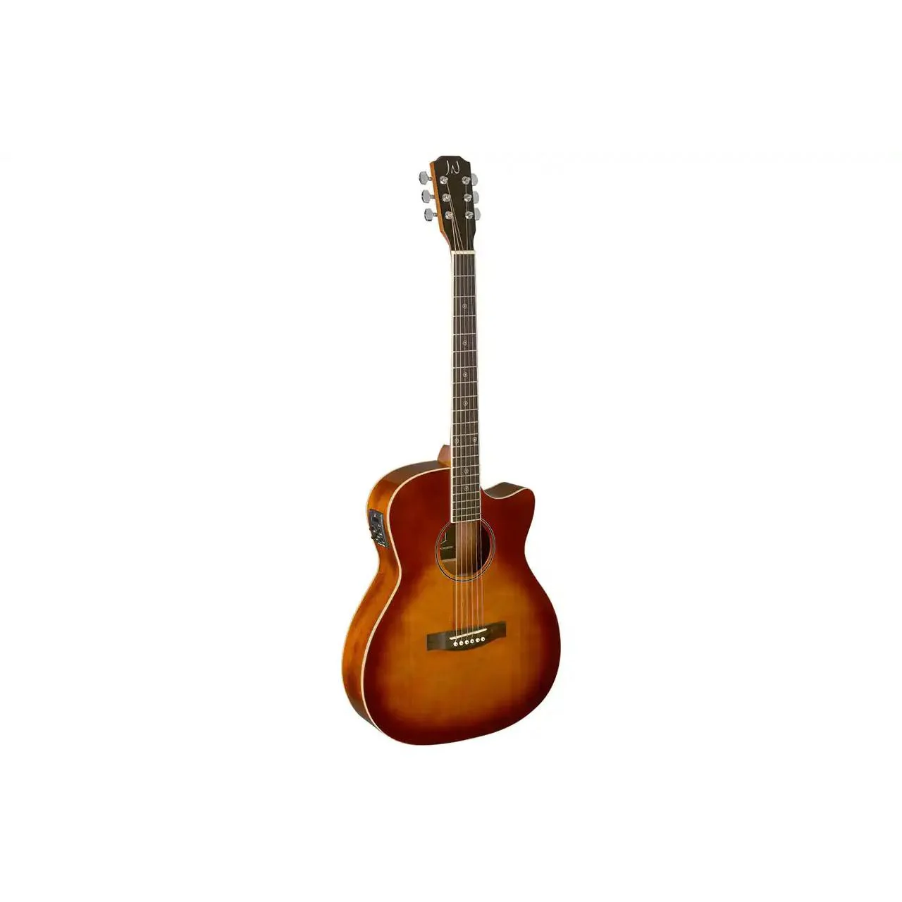 J.N Guitars BES-ACE-DCB Solid Spruce Top Cherryburst Acoustic Electric Guitar - Image 2