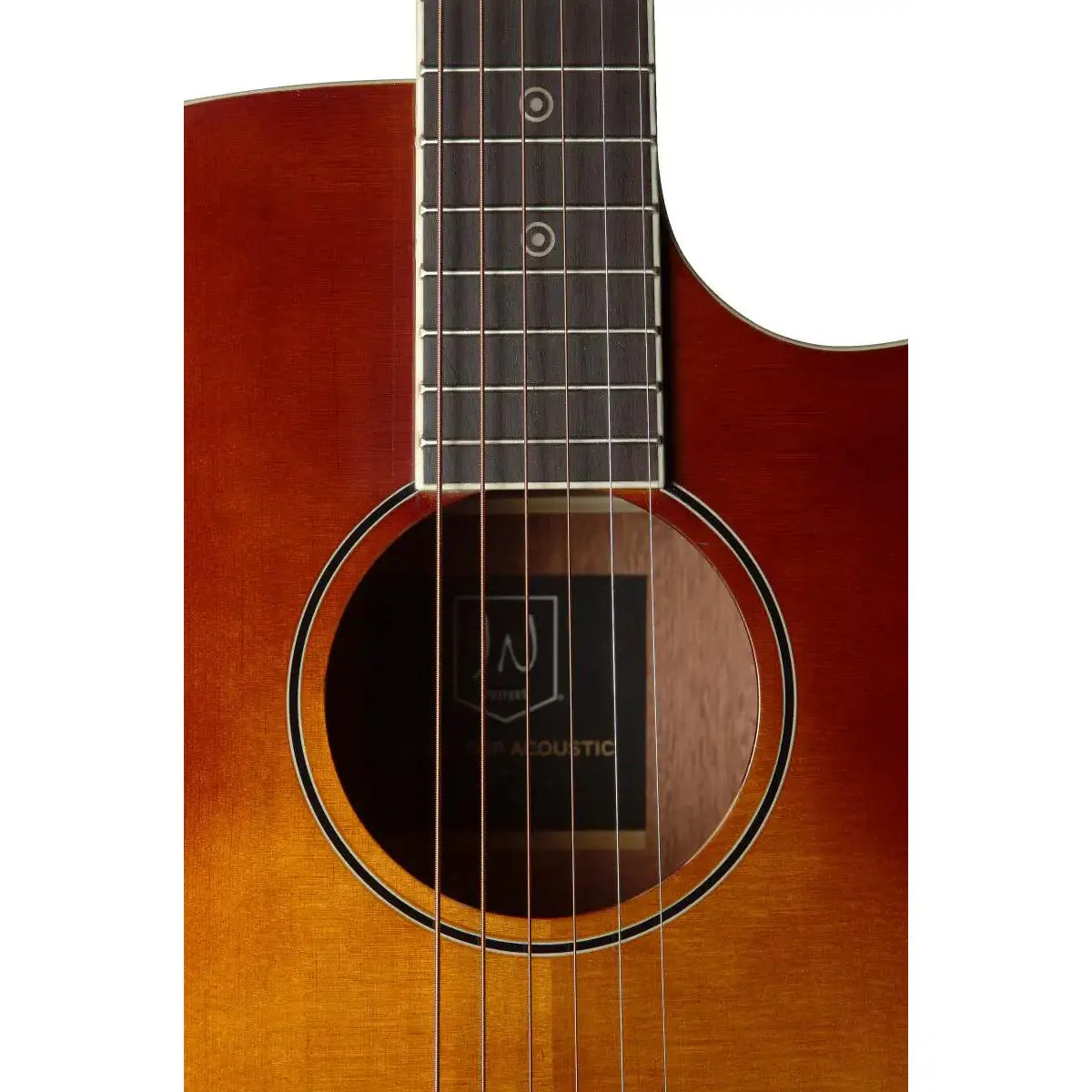 J.N Guitars BES-ACE-DCB Solid Spruce Top Cherryburst Acoustic Electric Guitar - Image 4