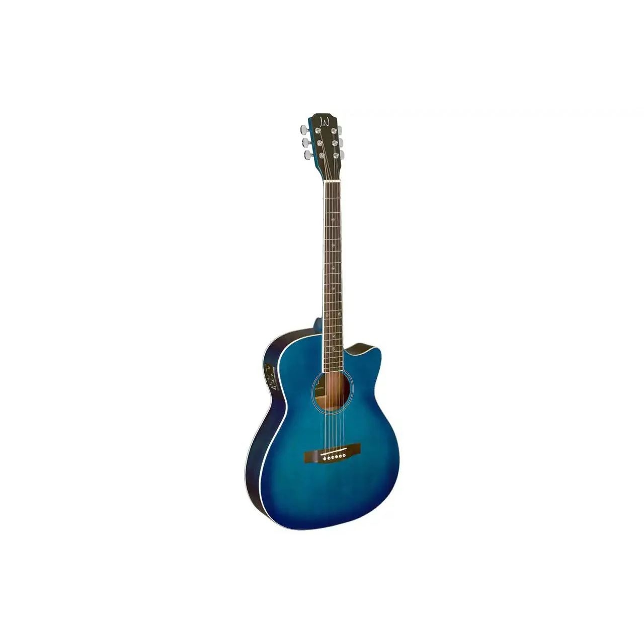 J.N Guitars BES-ACE-TBB Solid Spruce Top Blueburst Acoustic Electric Guitar - Image 2
