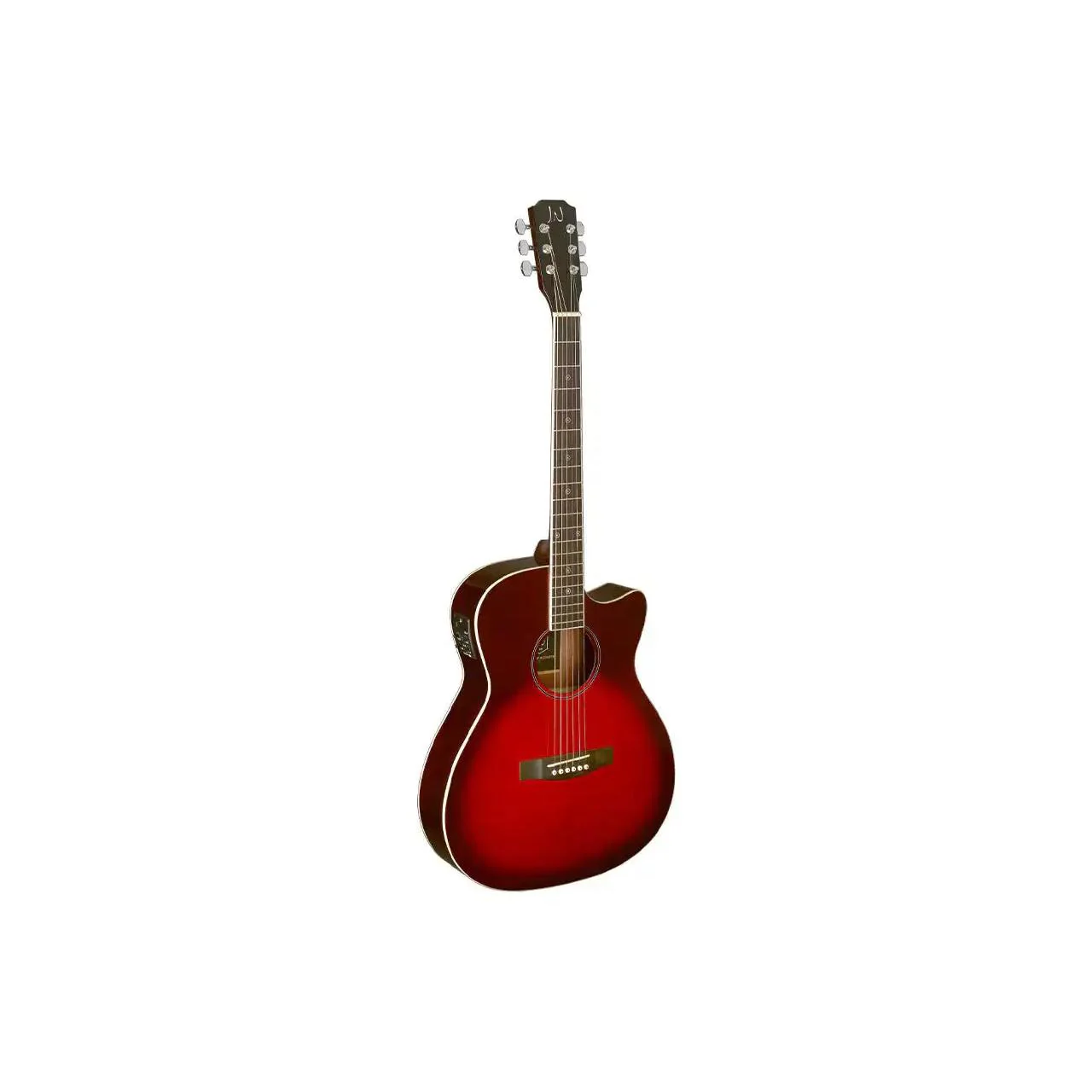J.N Guitars BES-ACE-TRB Solid Spruce Top Redburst Acoustic Electric Guitar - Image 2