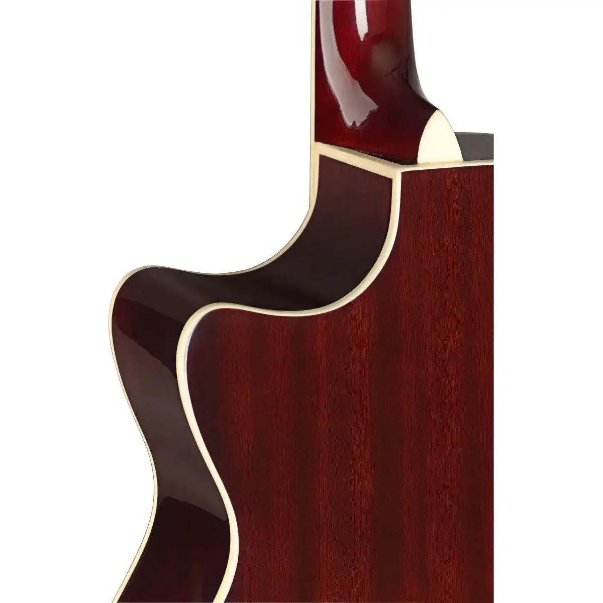J.N Guitars BES-ACE-TRB Solid Spruce Top Redburst Acoustic Electric Guitar - Image 3