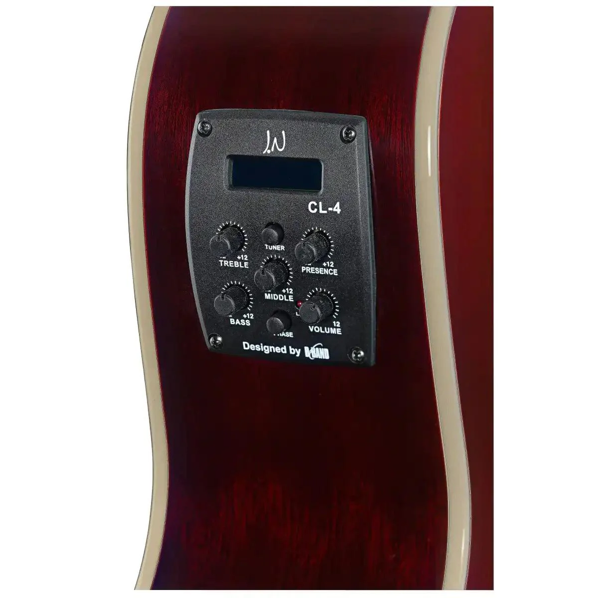J.N Guitars BES-ACE-TRB Solid Spruce Top Redburst Acoustic Electric Guitar - Image 5