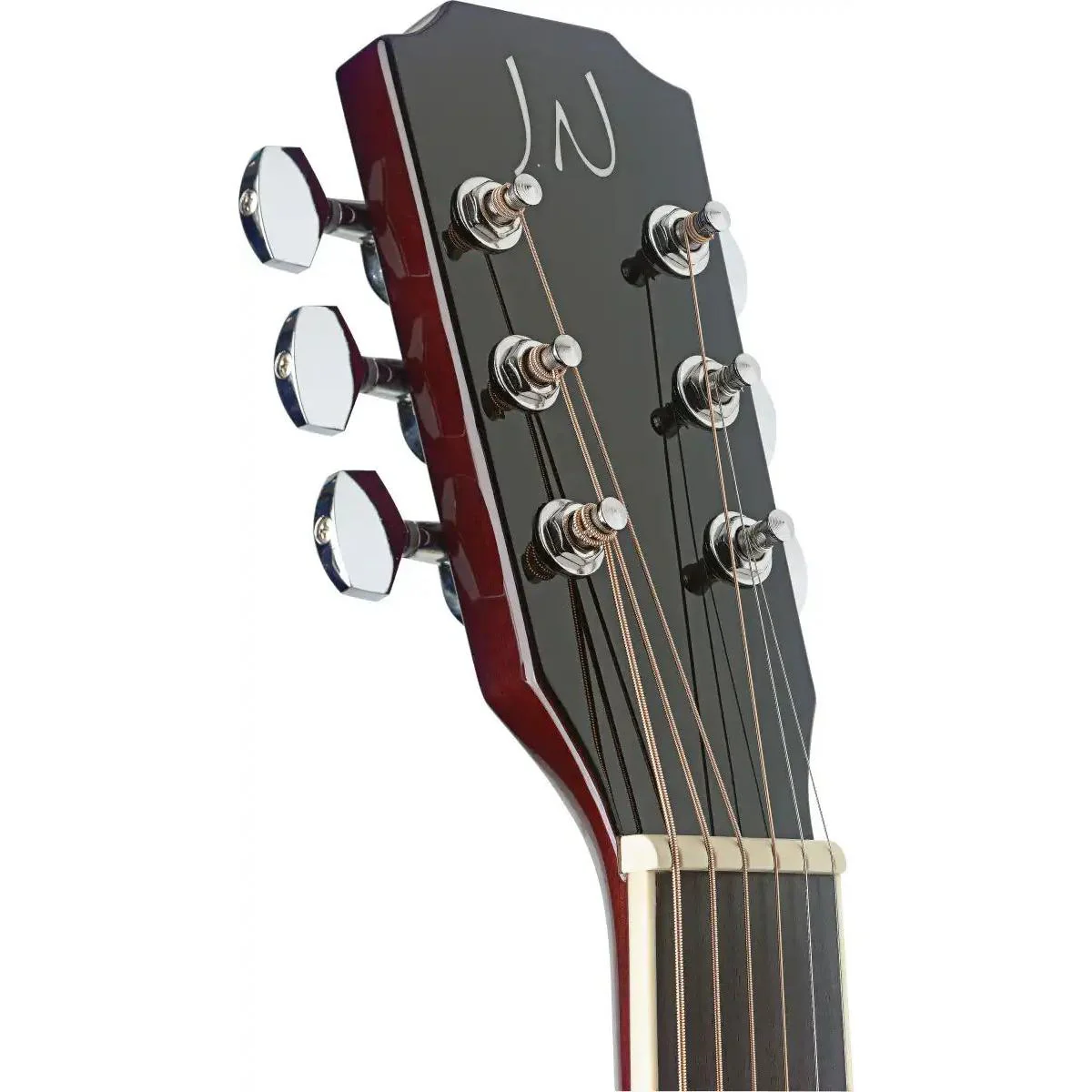 J.N Guitars BES-ACE-TRB Solid Spruce Top Redburst Acoustic Electric Guitar - Image 6