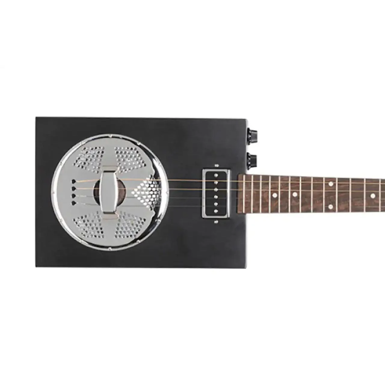 J.N Guitars CASK-PUNCHCOAL Cigar Box Resonator Acoustic Electric Guitar
