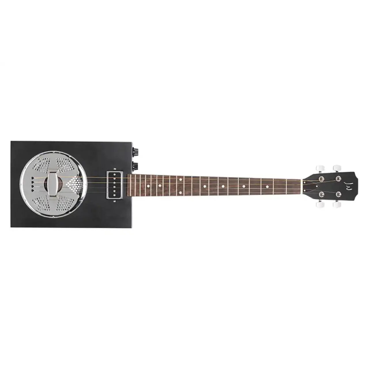 J.N Guitars CASK-PUNCHCOAL Cigar Box Resonator Acoustic Electric Guitar - Image 2