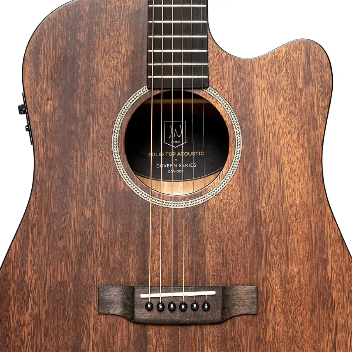 J.N Guitars DOV-DCFI Mahogany Dreadnought Acoustic Electric Guitar - Image 4