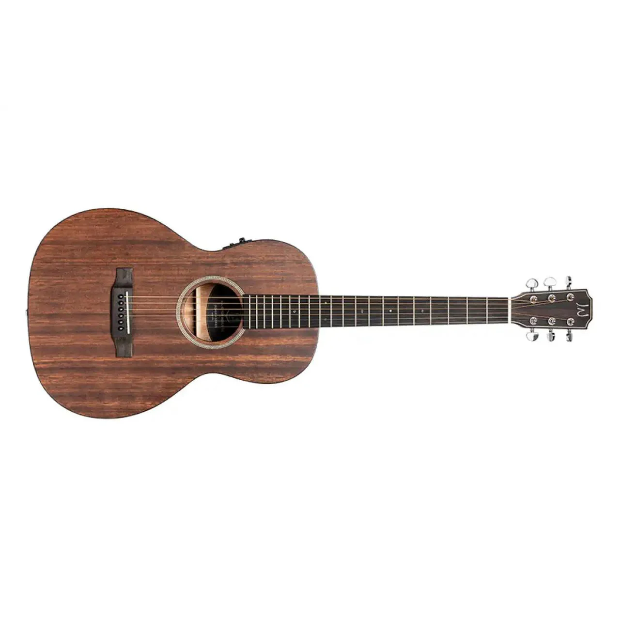 J.N Guitars DOV-PFI Solid Mahogany Top Parlor Acoustic Electric Guitar - Image 2