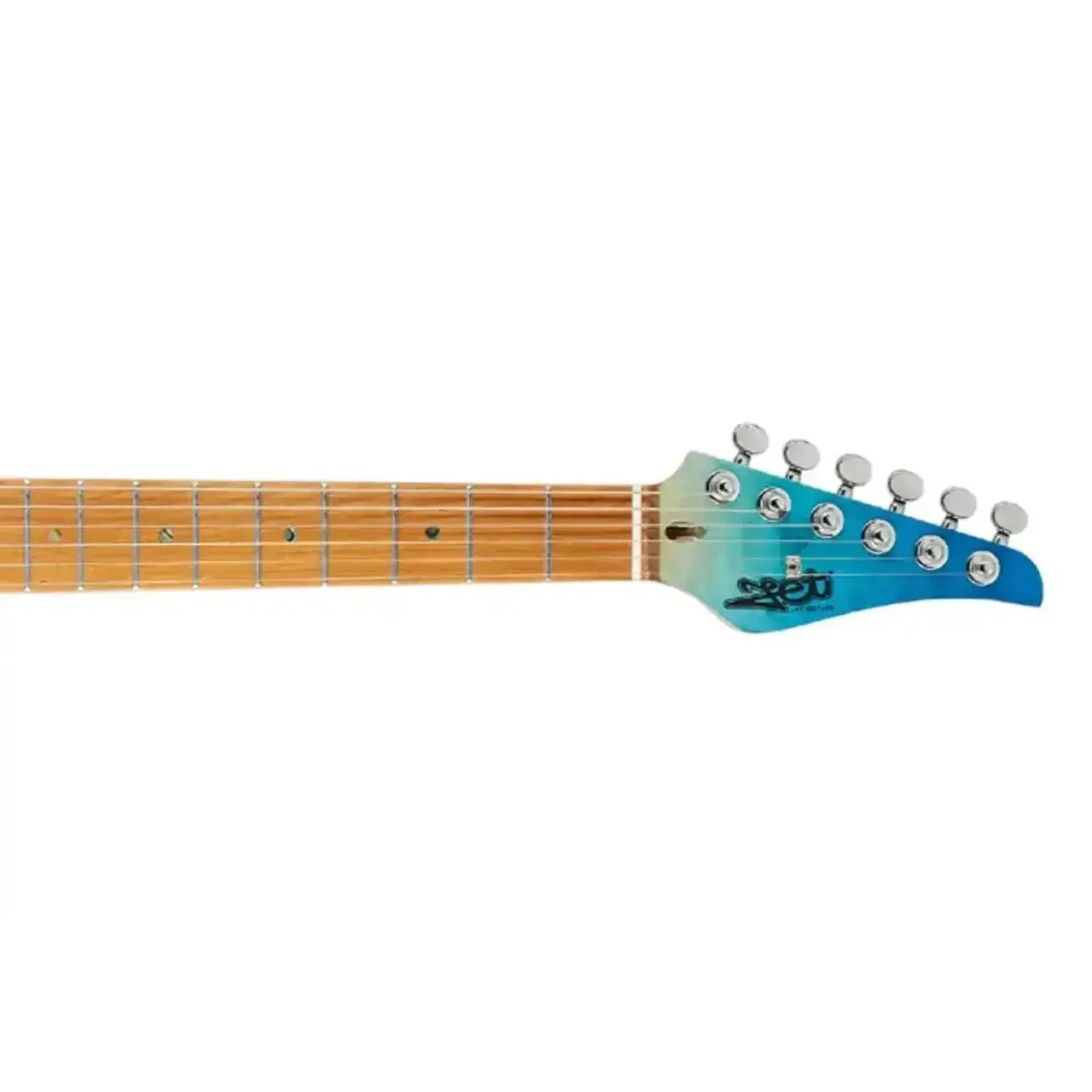 Jet JS-1000 QTBL Quilted Transparent Blue Solid Body Stratocaster Electric Guitar - Image 4