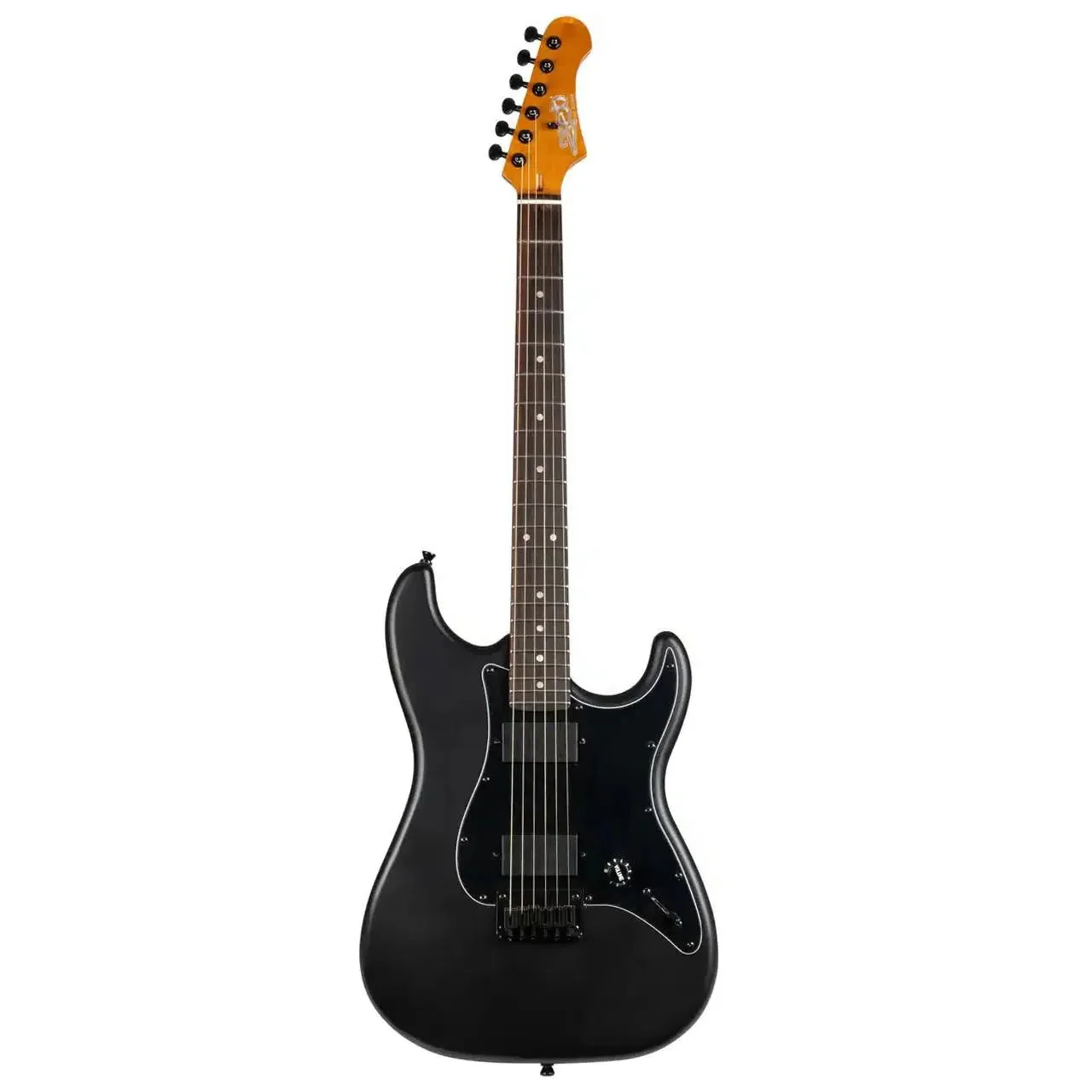 Jet JS-400 MBK R Matte Black Solid Body Stratocaster Electric Guitar - Image 3