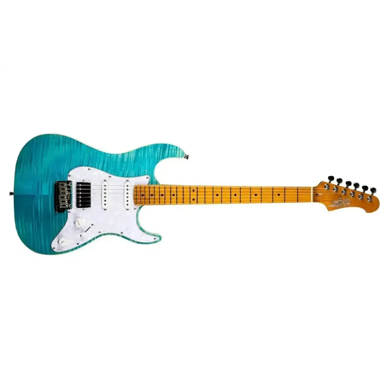 Jet JS-450 OBL Ocean Blue Solid Blue Stratocaster Electric Guitar - Image 3