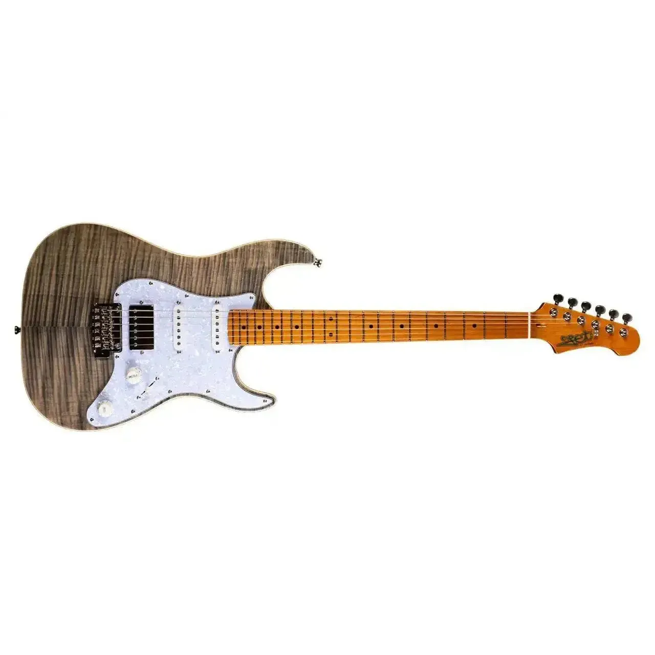 Jet JS-450 TBK Transparent Black Solid Body Stratocaster Electric Guitar - Image 3