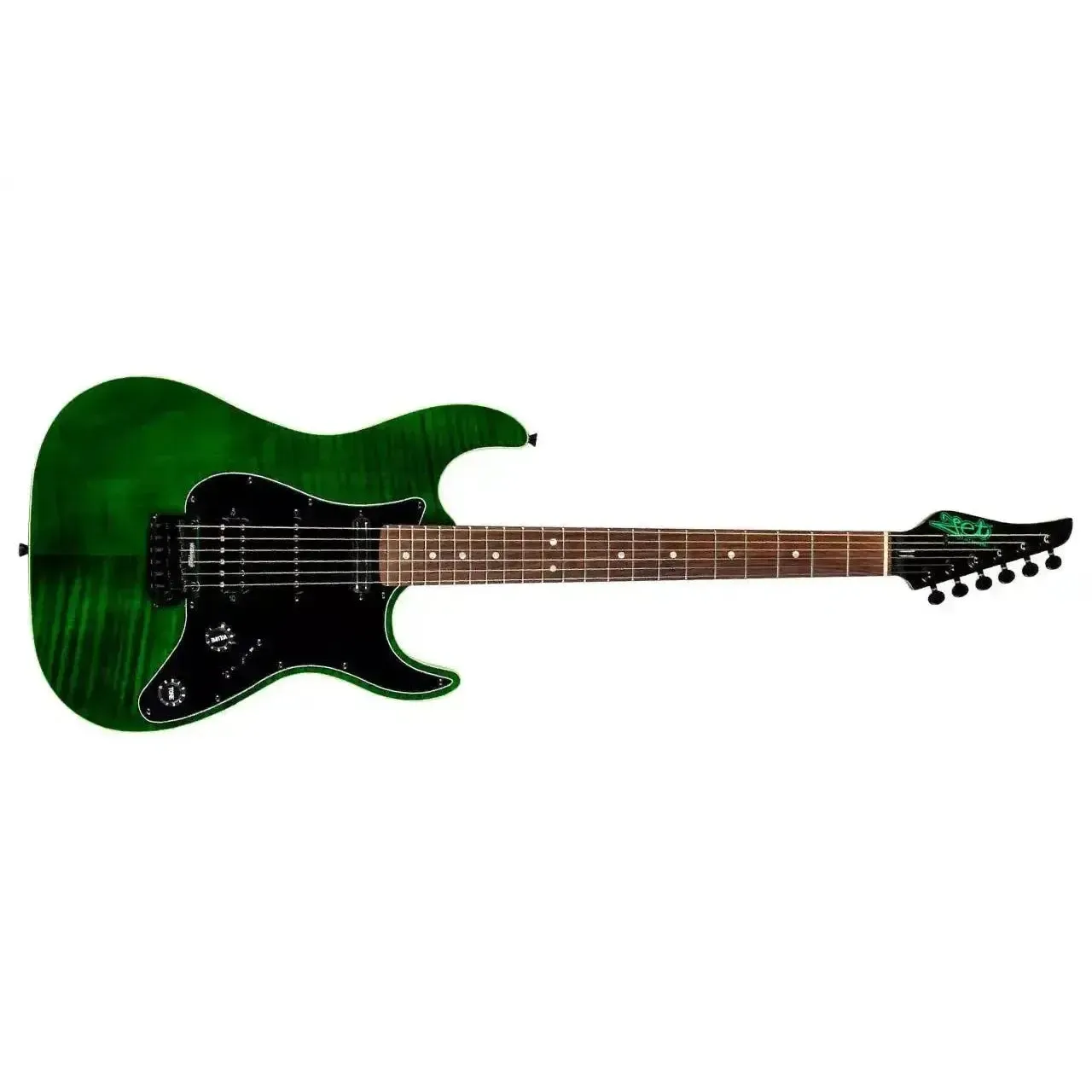 Jet JS-450 TGR R Transparent Green Solid Body Stratocaster Electric Guitar - Image 3