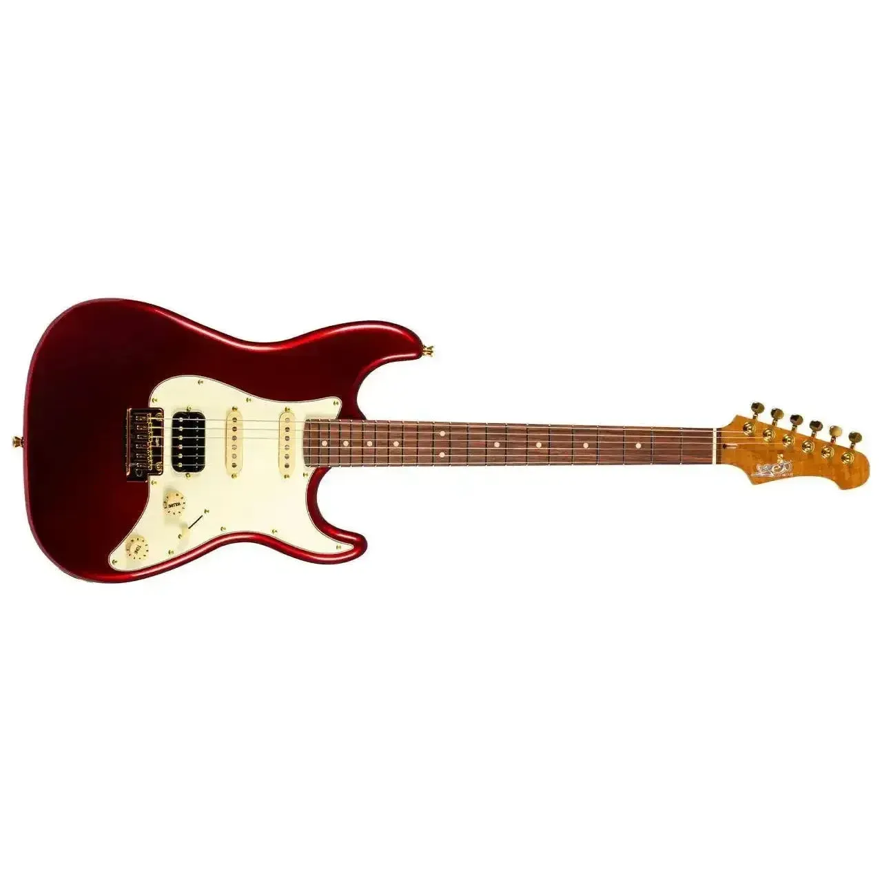 Jet JS-480 WR G Wine Red Solid Body Stratocaster Electric Guitar - Image 3