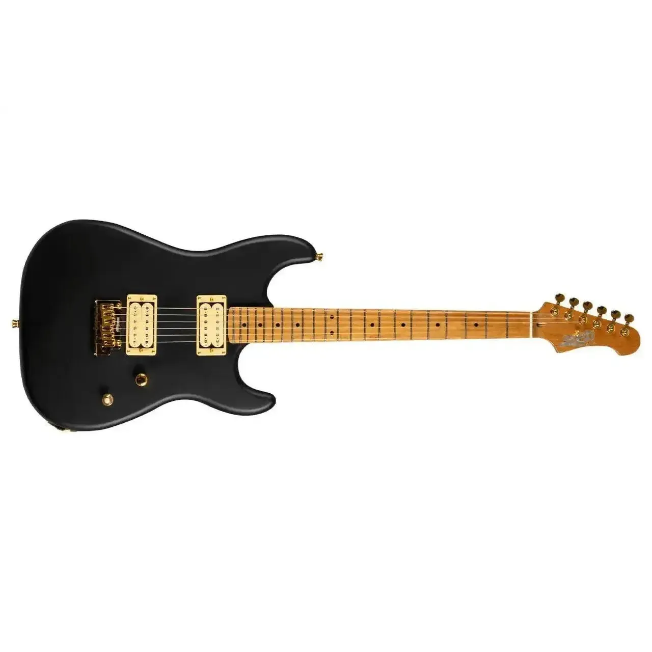 Jet JS-700 MBK Matte Black Solid Body Stratocaster Electric Guitar - Image 3