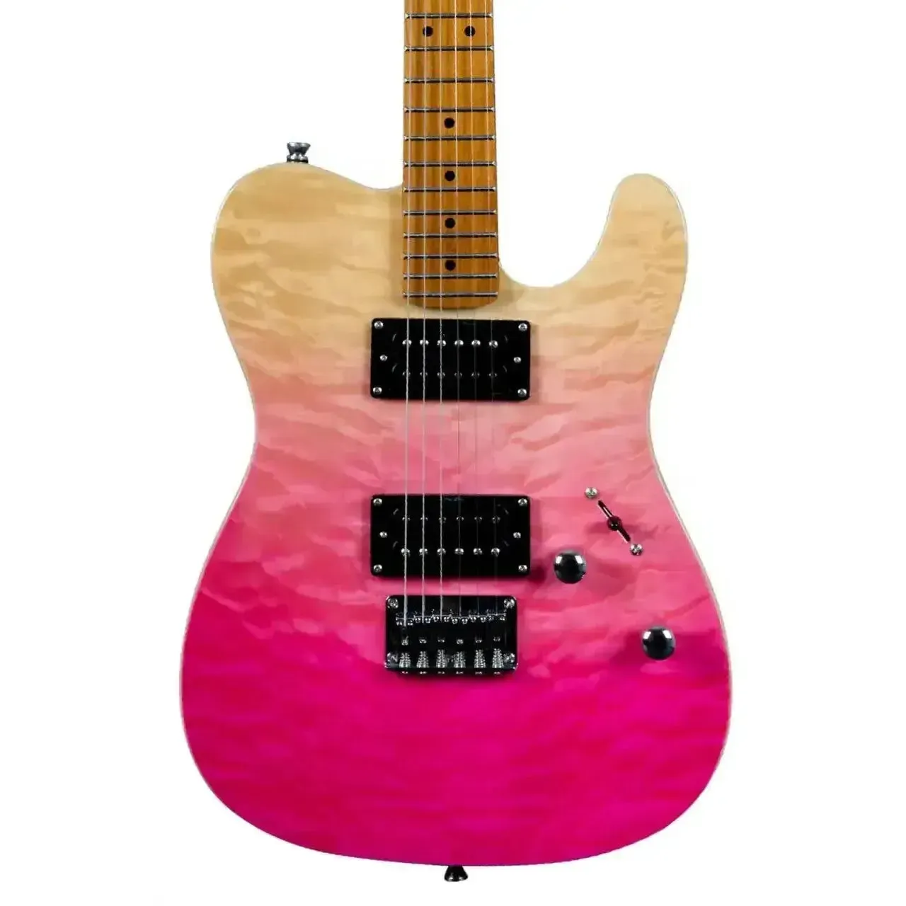 Jet JT-450 QTPK Quilted Transparent Pink Solid Body Telecaster Electric Guitar