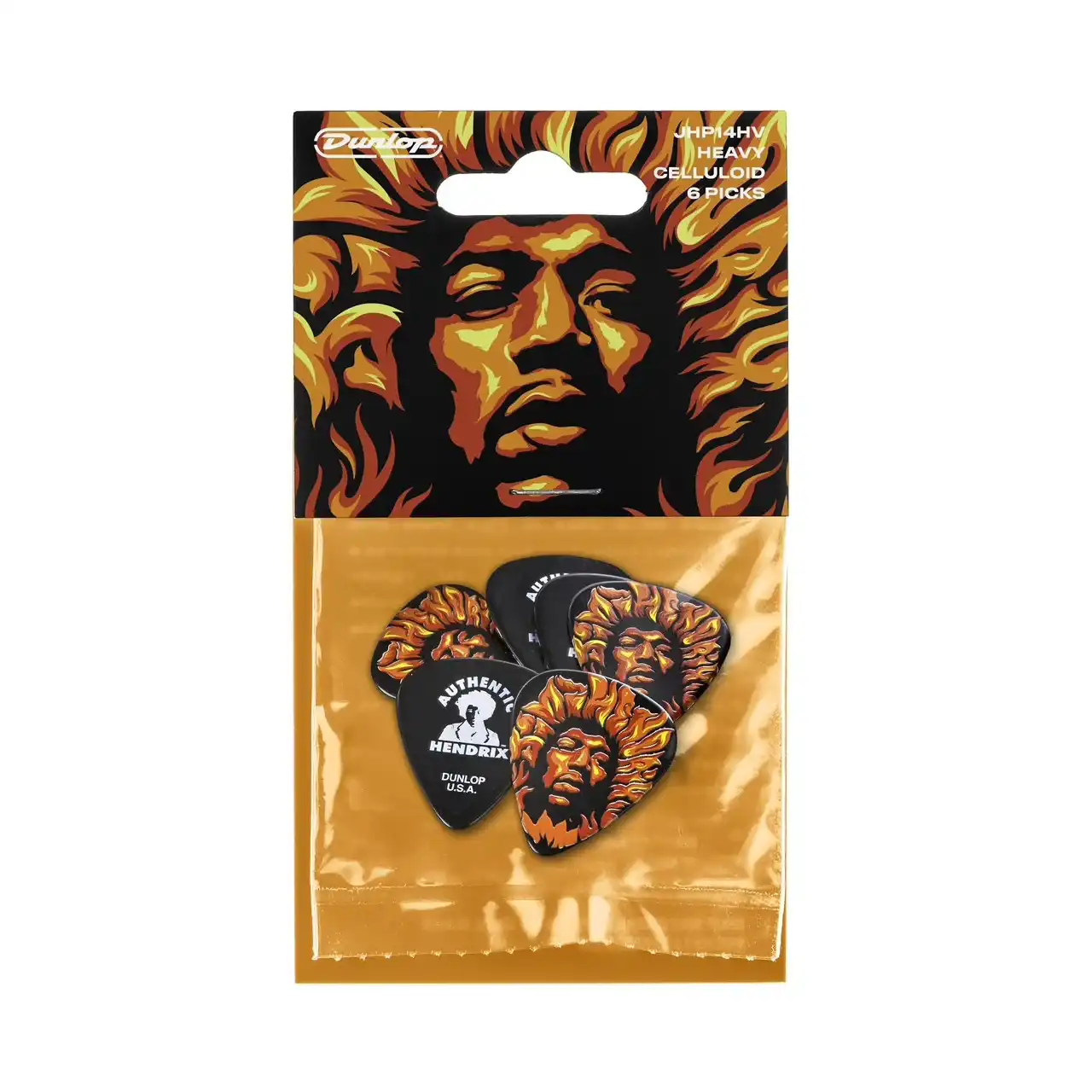 Dunlop JHP14HV Jimi Hendrix ’69 Voodoo Fire Guitar Picks 6 PACK - Image 3