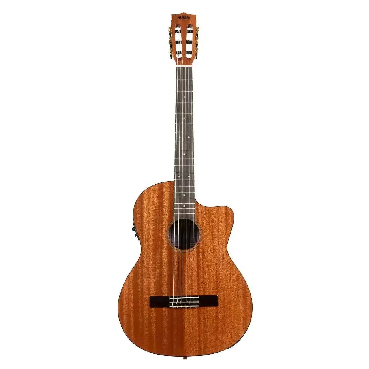 Kala GTR-MTN-E Solid Mahogany Top Thinline Nylon Guitar w/ Pickup - Image 3