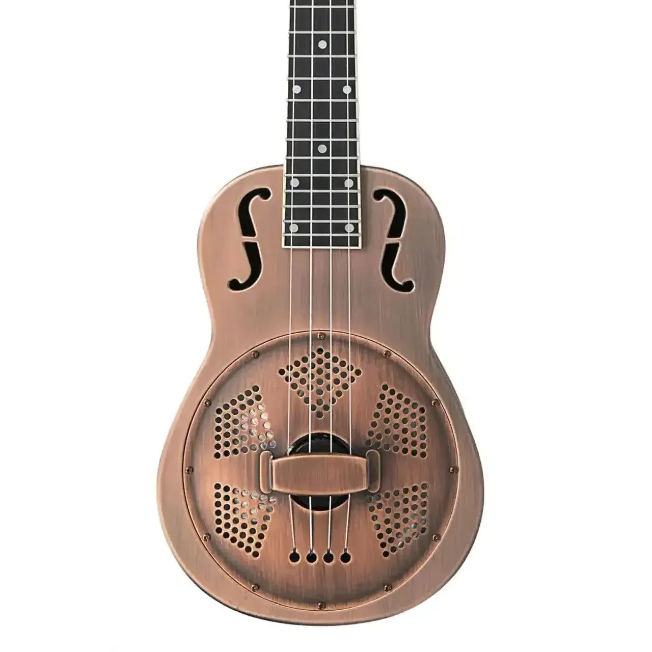Kala RES-BCR-B-E Resonator Brushed Copper Baritone Ukulele w/ Pickup