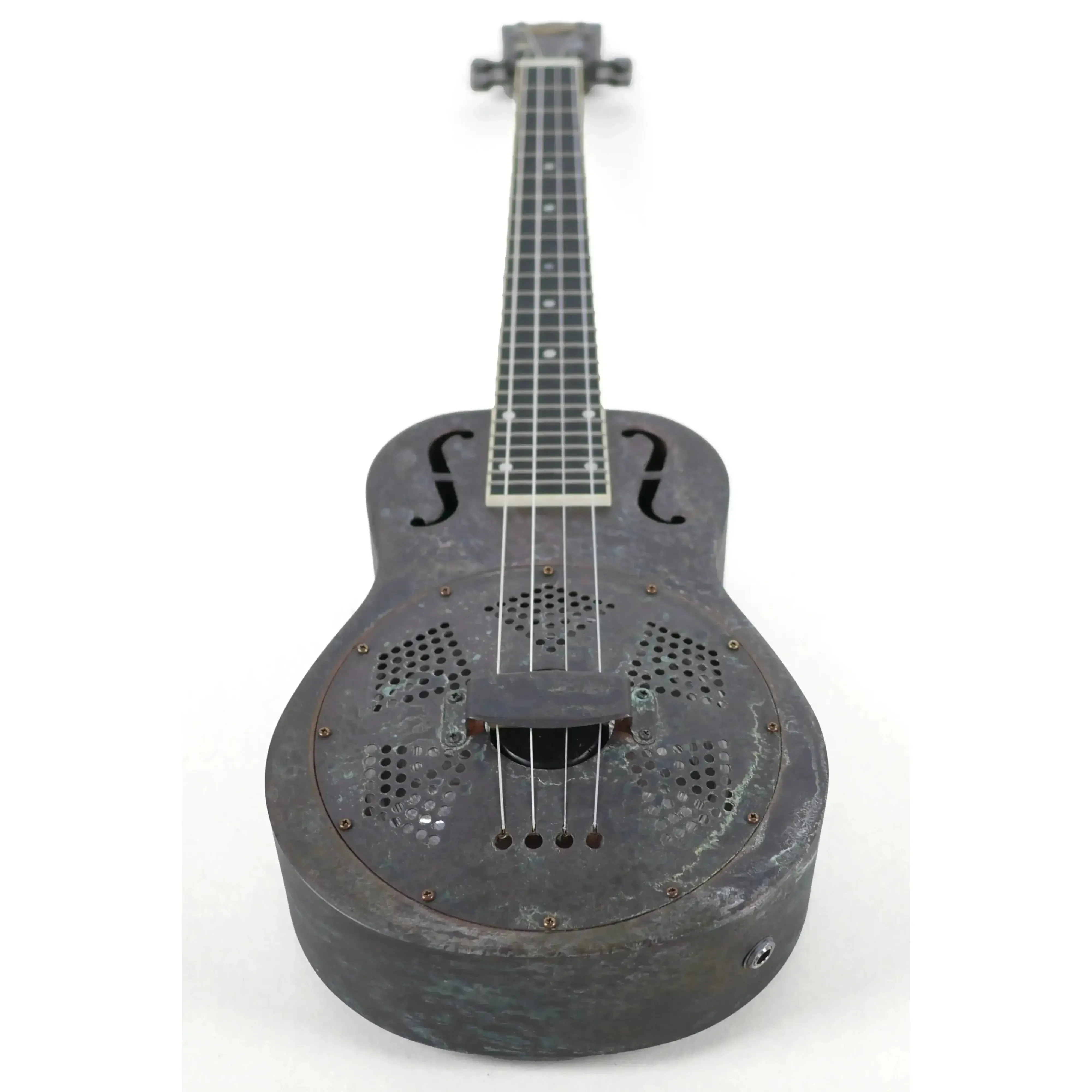 Kala RES-COP-B-E Antique Copper Resonator Baritone Ukulele w/ EQ and Bag - Image 4