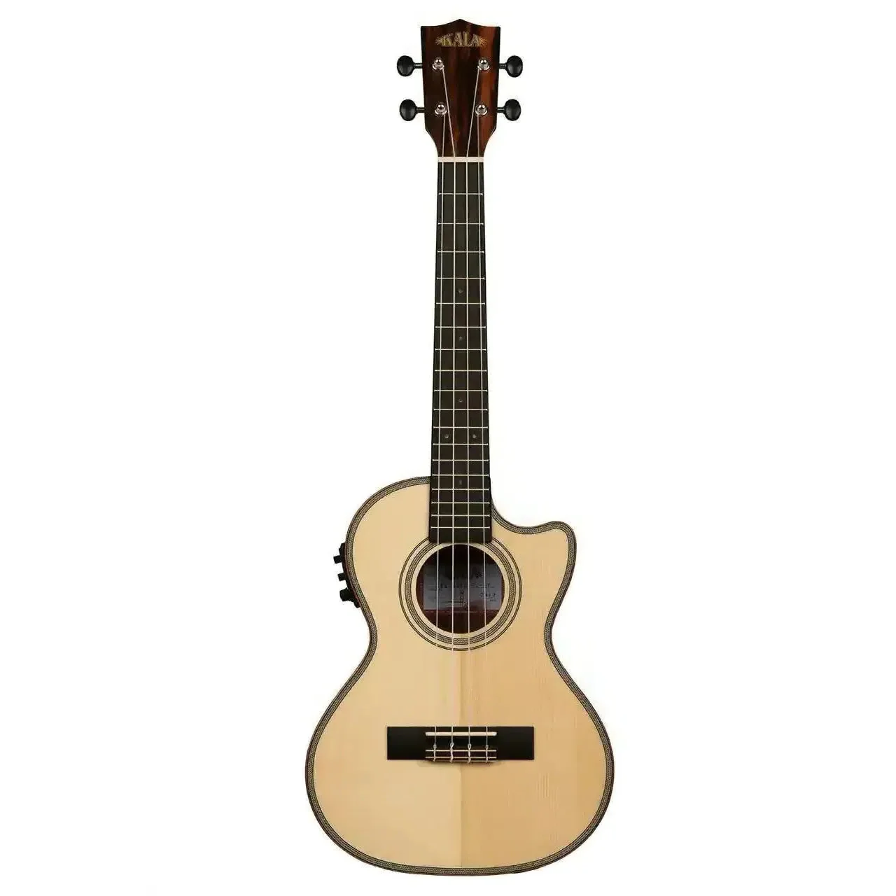 Kala SSEBY-T-CE Solid Spruce & Striped Ebony Tenor Ukulele w/ EQ - Image 3