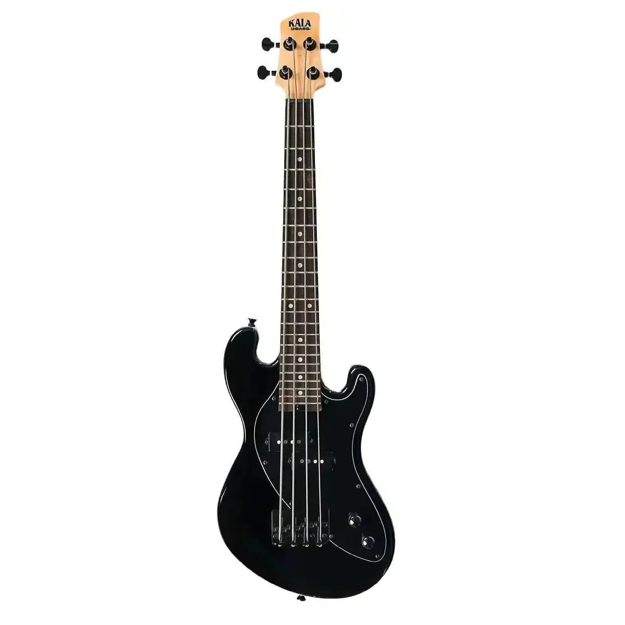 Kala UBASS-SB-BK-BLK-FS Jet Black Solid Body Fretted U•BASS w/ Black Pickguard - Image 3