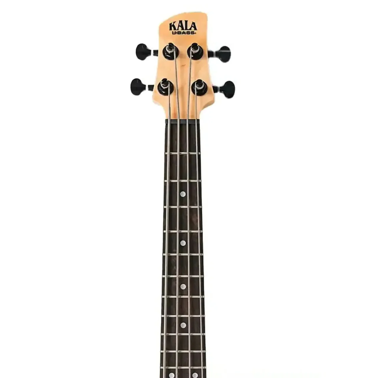Kala UBASS-SB-BK-BLK-FS Jet Black Solid Body Fretted U•BASS w/ Black Pickguard - Image 5