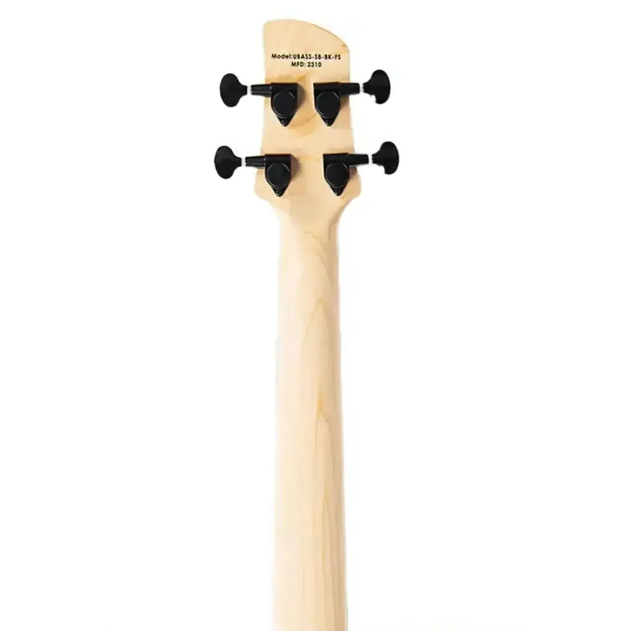 Kala UBASS-SB-BK-BLK-FS Jet Black Solid Body Fretted U•BASS w/ Black Pickguard - Image 6