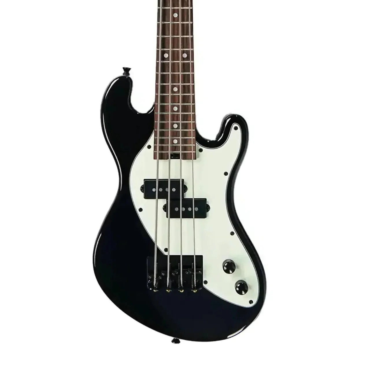 Kala UBASS-SB-BK-MNT-FS Jet Black Solid Body Fretted Electric U•BASS w/ Mint Pickguard