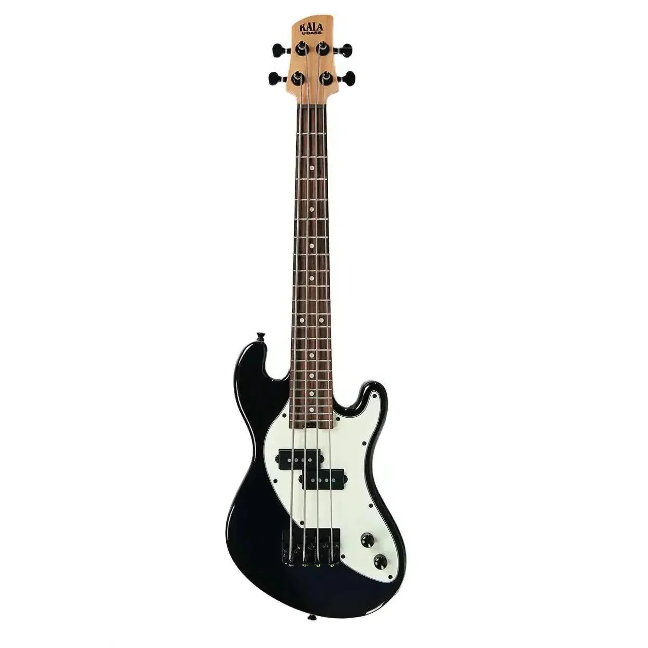 Kala UBASS-SB-BK-MNT-FS Jet Black Solid Body Fretted Electric U•BASS w/ Mint Pickguard - Image 3