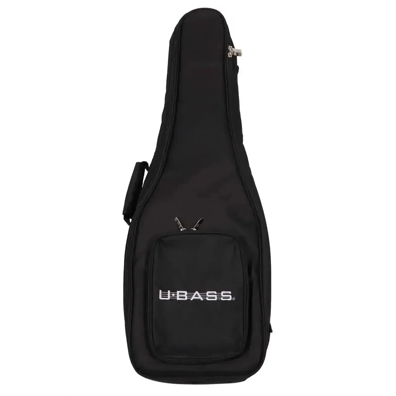 Kala UBASS-SB-BK-PRL-FS Jet Black Solid Body Fretted U•BASS w/ Pearloid Pickguard - Image 4