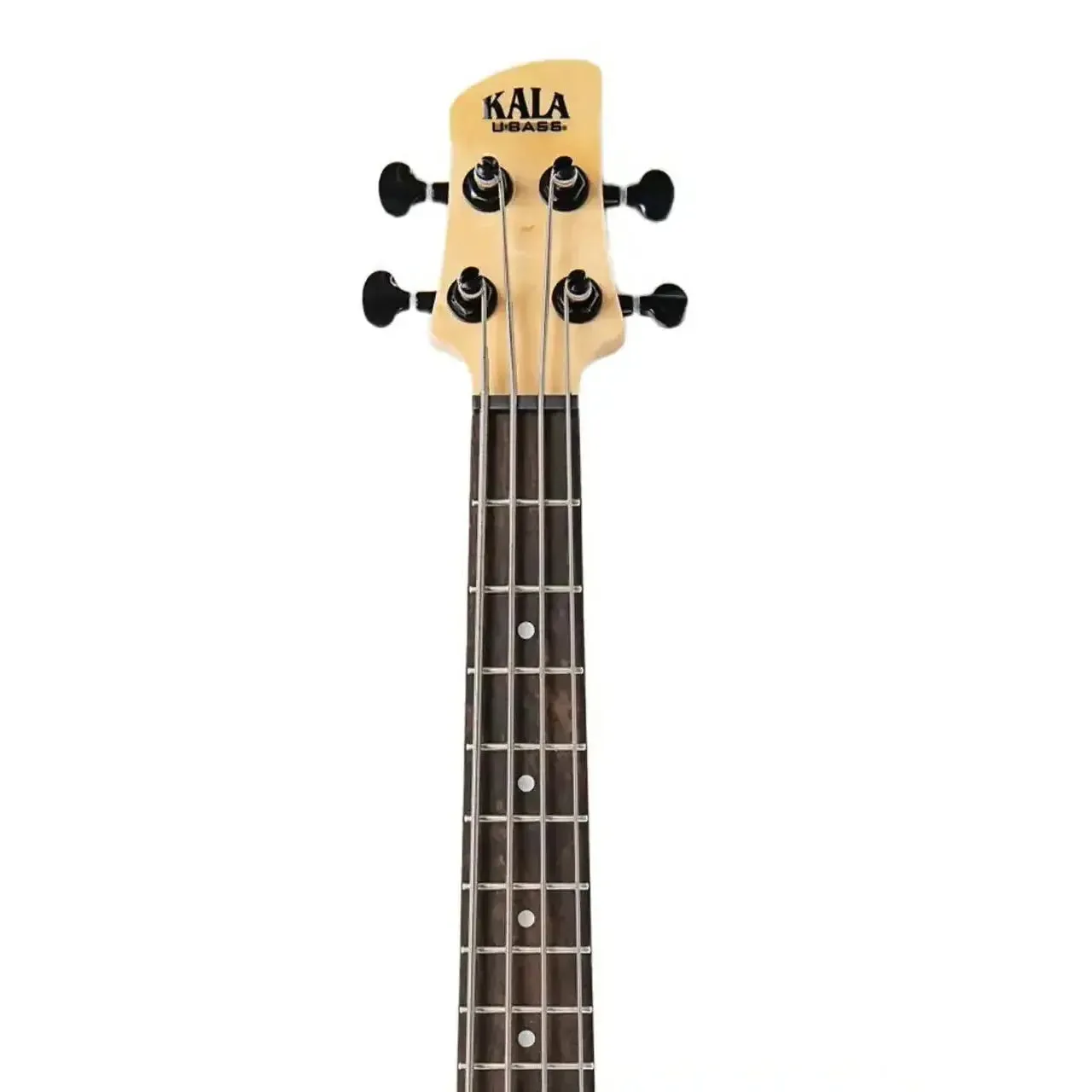 Kala UBASS-SB-BK-PRL-FS Jet Black Solid Body Fretted U•BASS w/ Pearloid Pickguard - Image 5