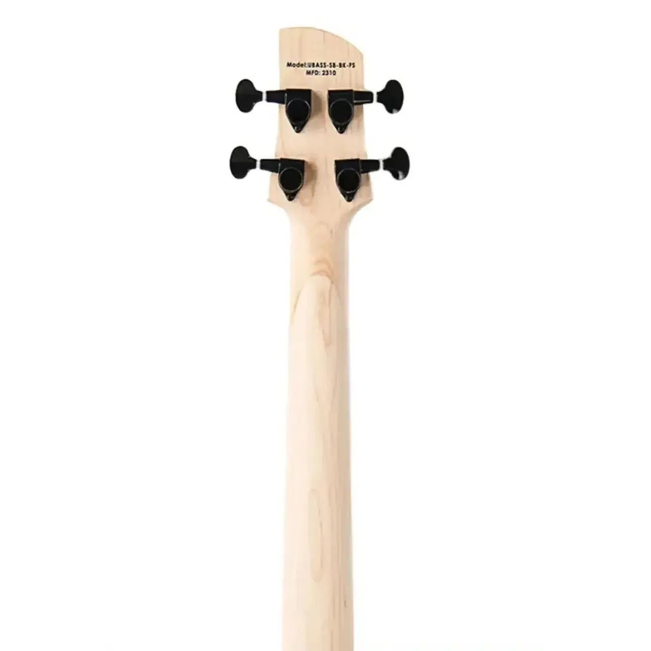 Kala UBASS-SB-BK-PRL-FS Jet Black Solid Body Fretted U•BASS w/ Pearloid Pickguard - Image 6