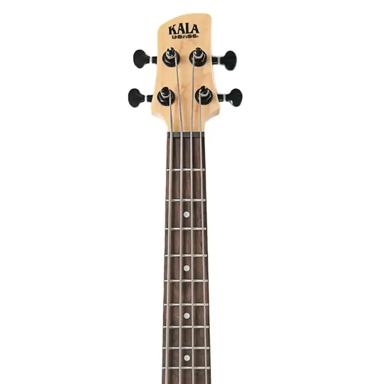 Kala UBASS-SB-BK-TRT-FS Jet Black Solid Body Fretted U•BASS w/ Tortoiseshell Pickguard - Image 5