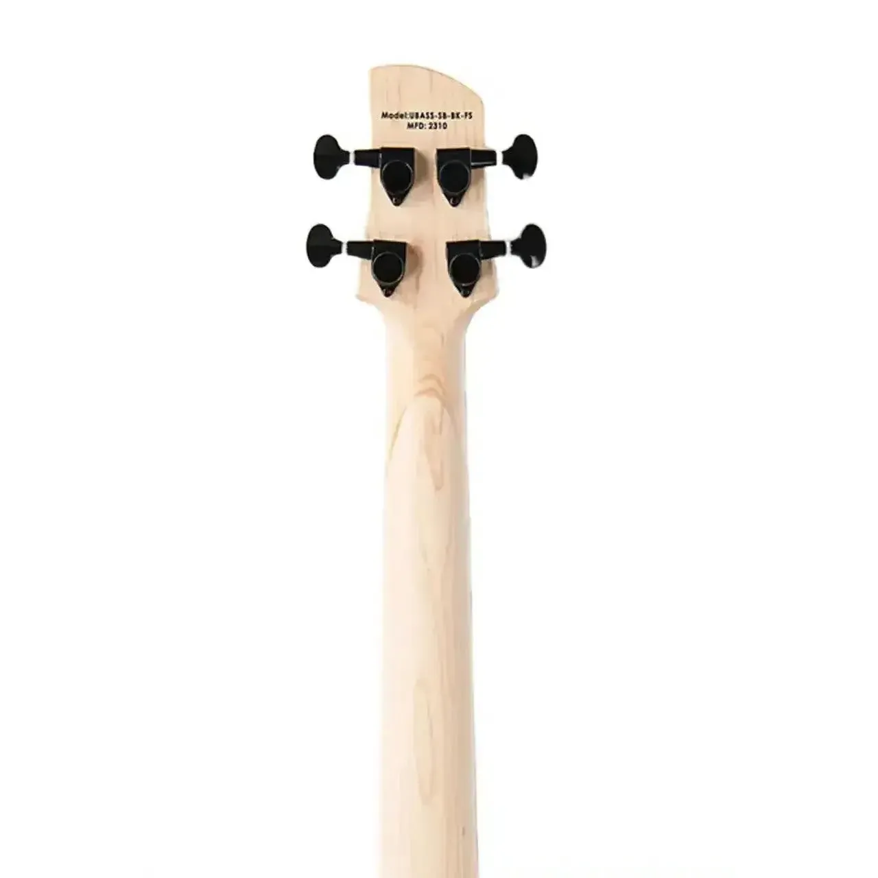 Kala UBASS-SB-BK-TRT-FS Jet Black Solid Body Fretted U•BASS w/ Tortoiseshell Pickguard - Image 6