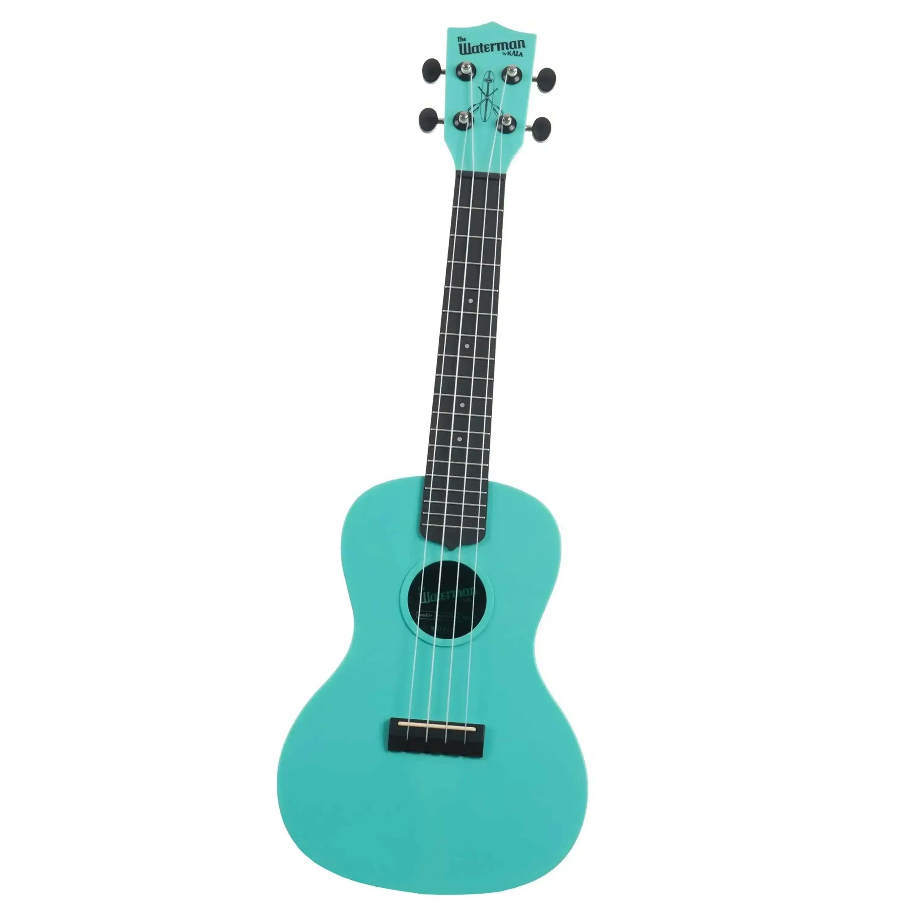 Kala Waterman WMG-BL-C Glow-In-The-Dark Aqua Mist Concert Ukulele - Image 3