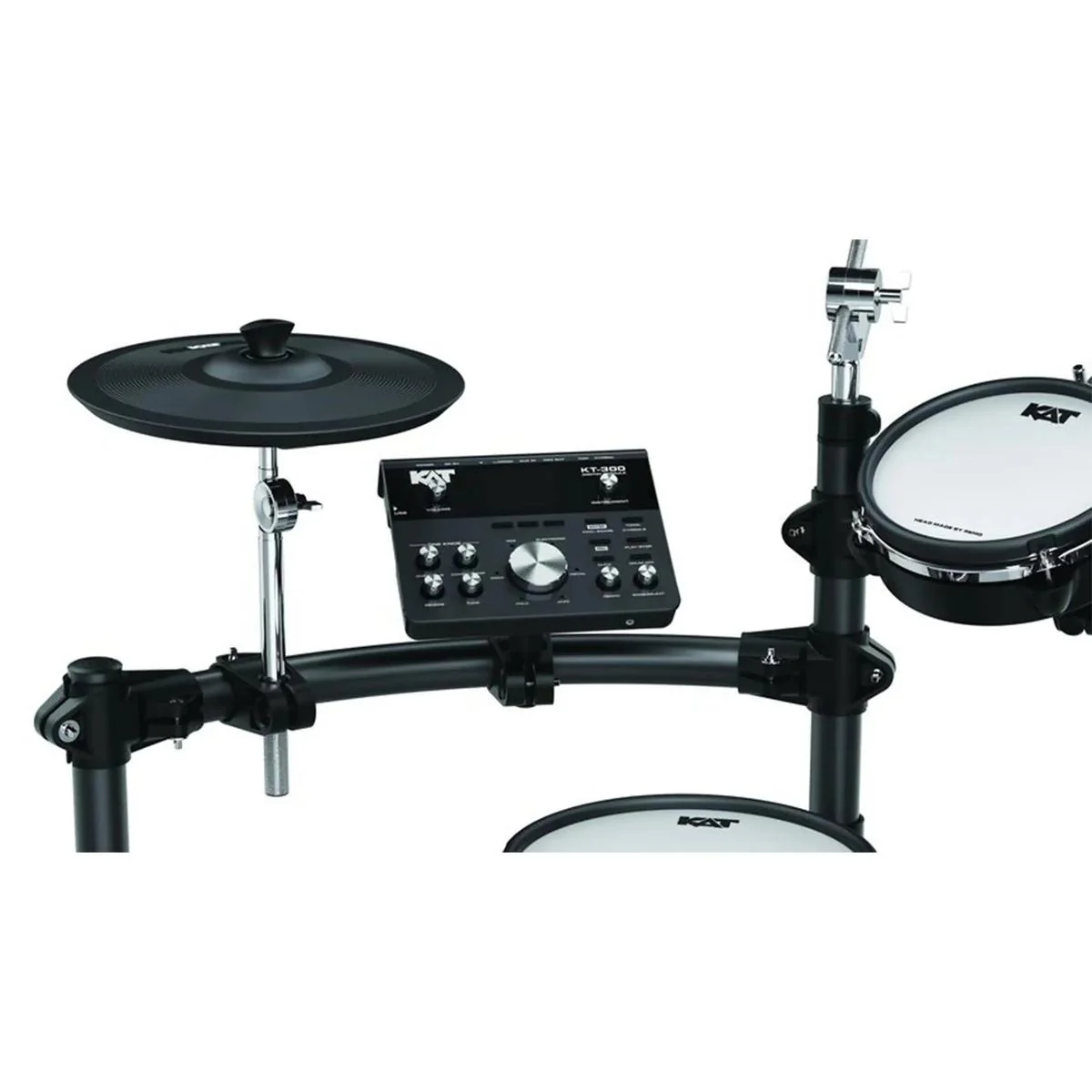 KAT KT-300 Electronic Drum Set with Remo Mesh Heads, Kick Pedal and Tennis Beater - Image 2