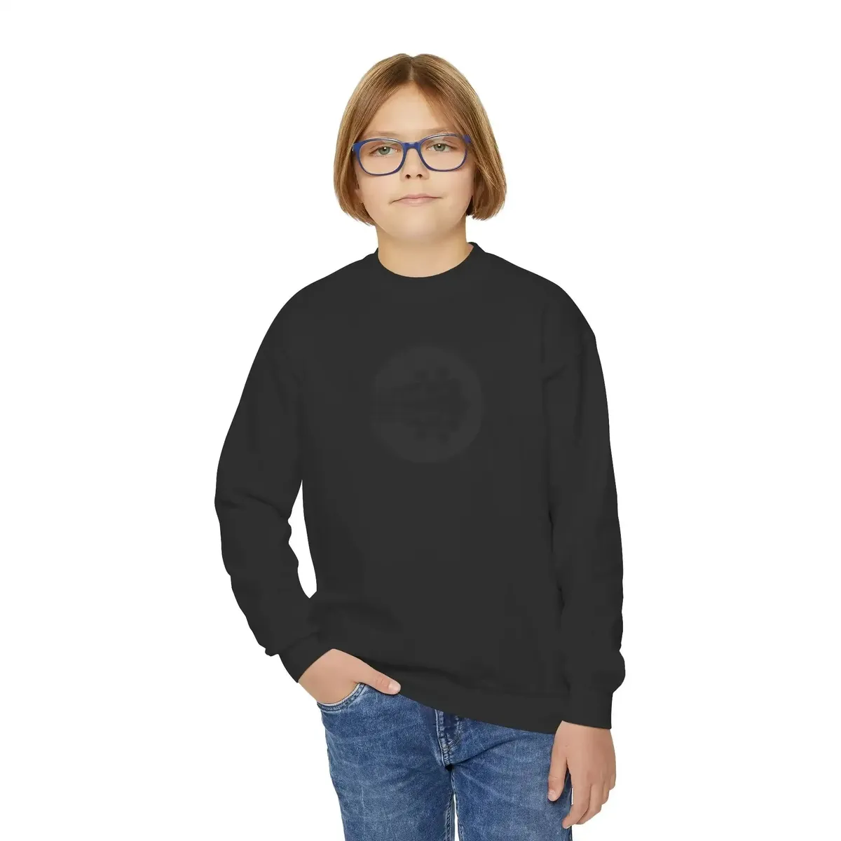 Kids Uke Like The Pros Crewneck Sweatshirt - Black Logo - Image 12