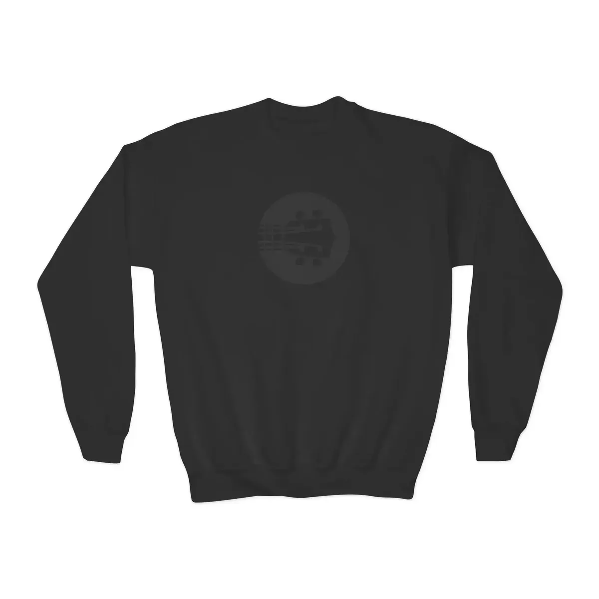 Kids Uke Like The Pros Crewneck Sweatshirt - Black Logo - Image 2