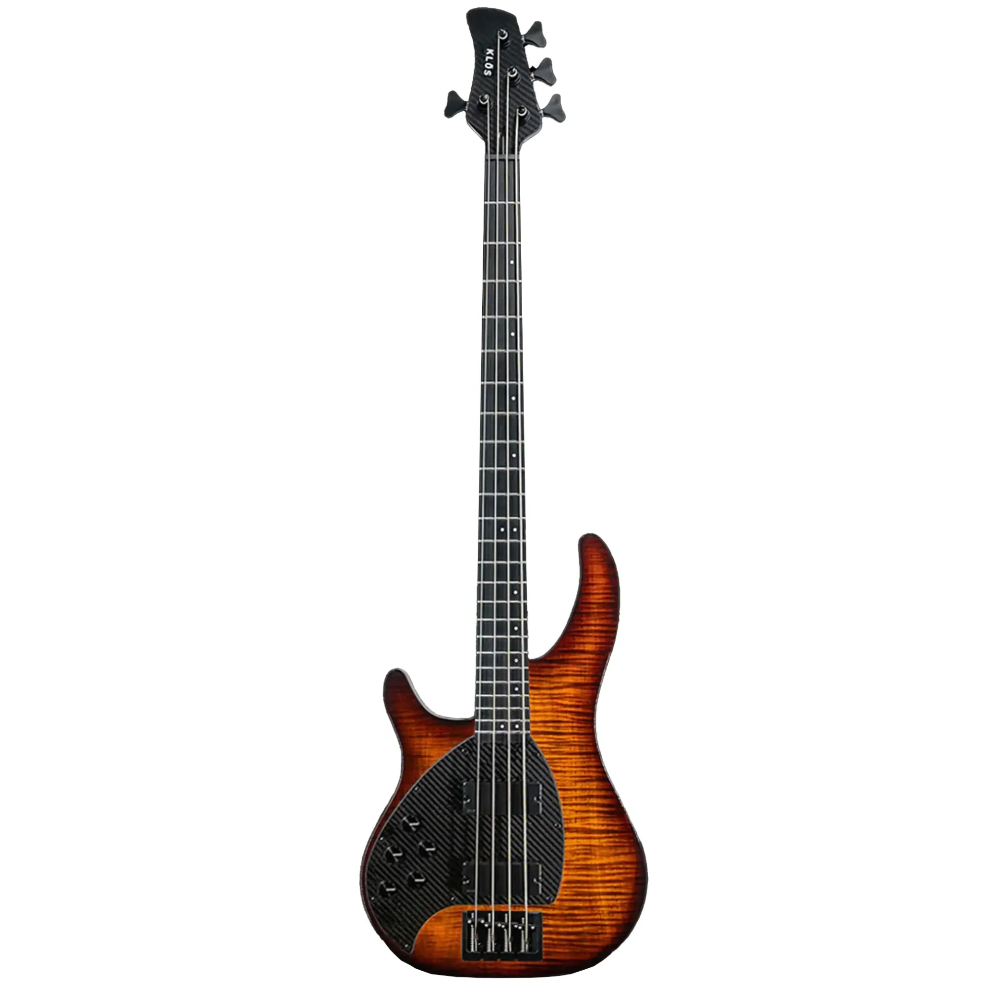 Klōs Apollo IV Custom Electric Jazz Bass with Active-Passive Pickup - Sunburst Left-Handed - Image 2