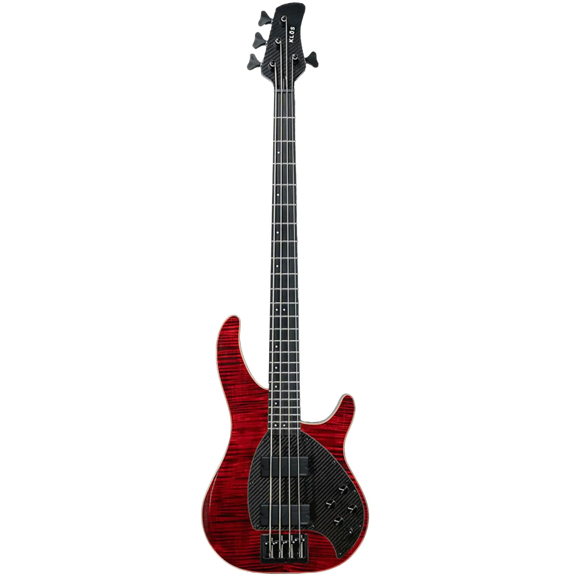 Klōs Apollo IV Custom Electric Jazz Bass with Active Pickup - Red - Image 2