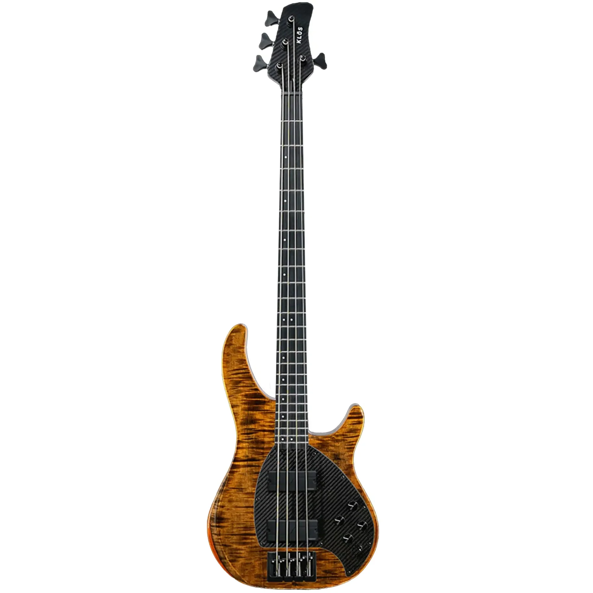 Klōs Apollo IV Custom Electric Jazz Bass with Active Pickup - Tiger - Image 2