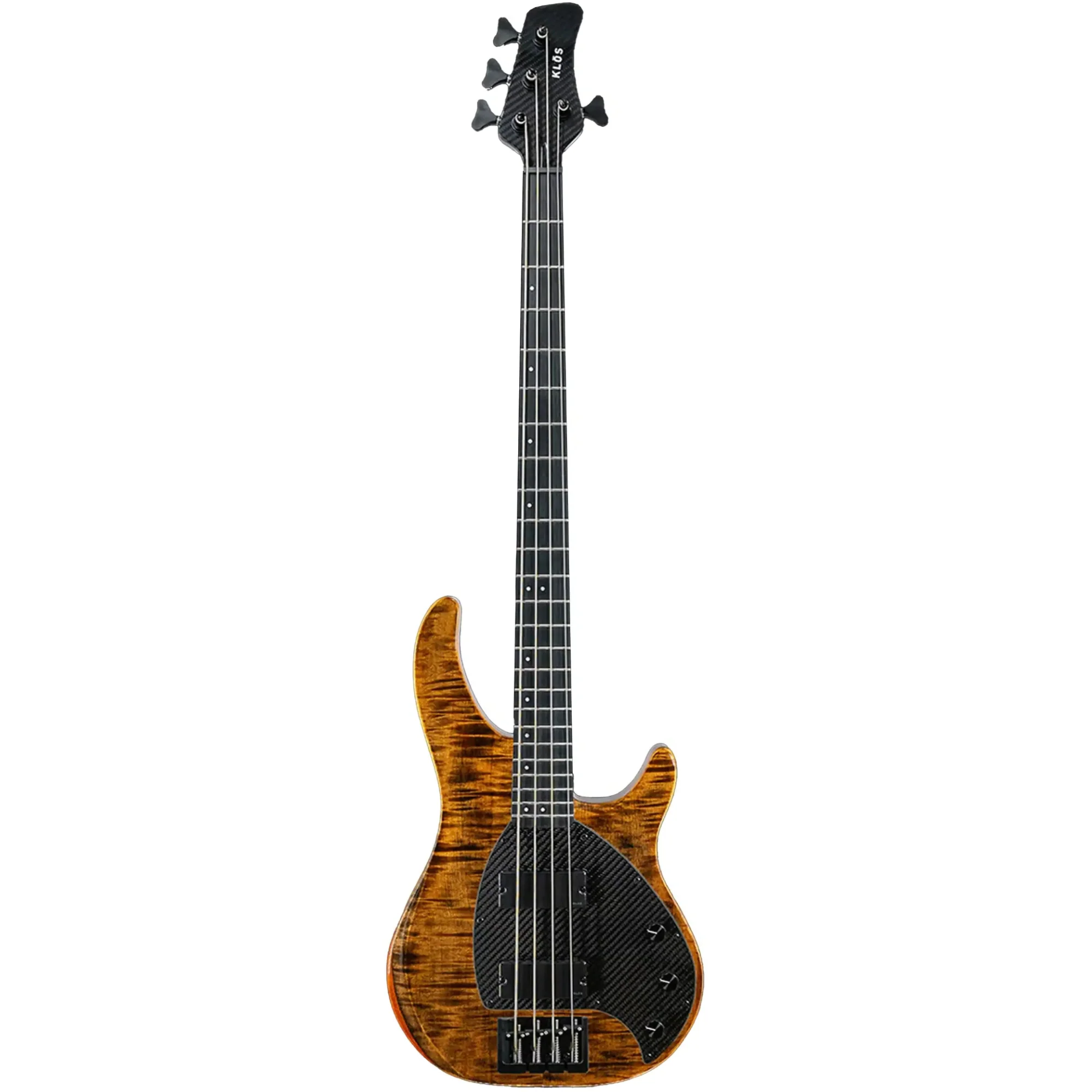 Klōs Apollo IV Custom Electric Jazz Bass with Passive Pickup - Tiger - Image 2