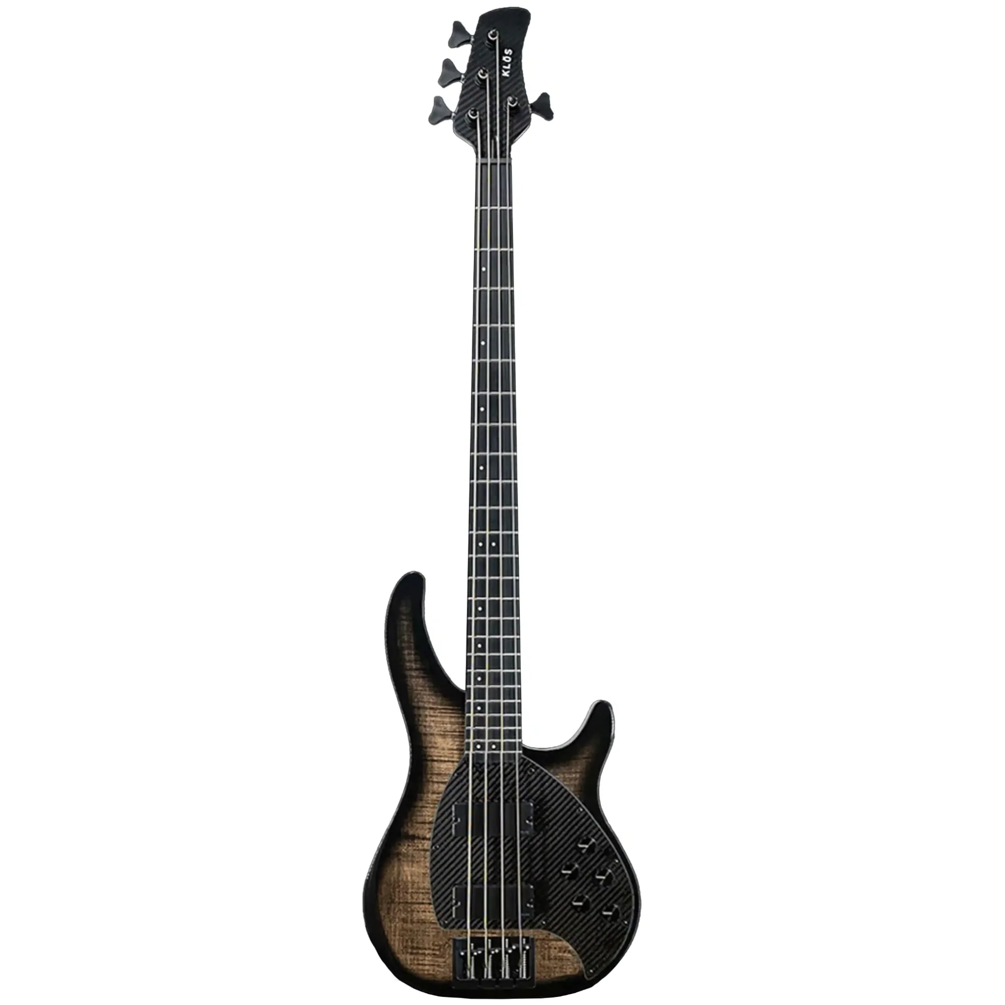 Klōs Apollo IV Custom Electric Precision Bass with Active-Passive Pickup - Black - Image 2