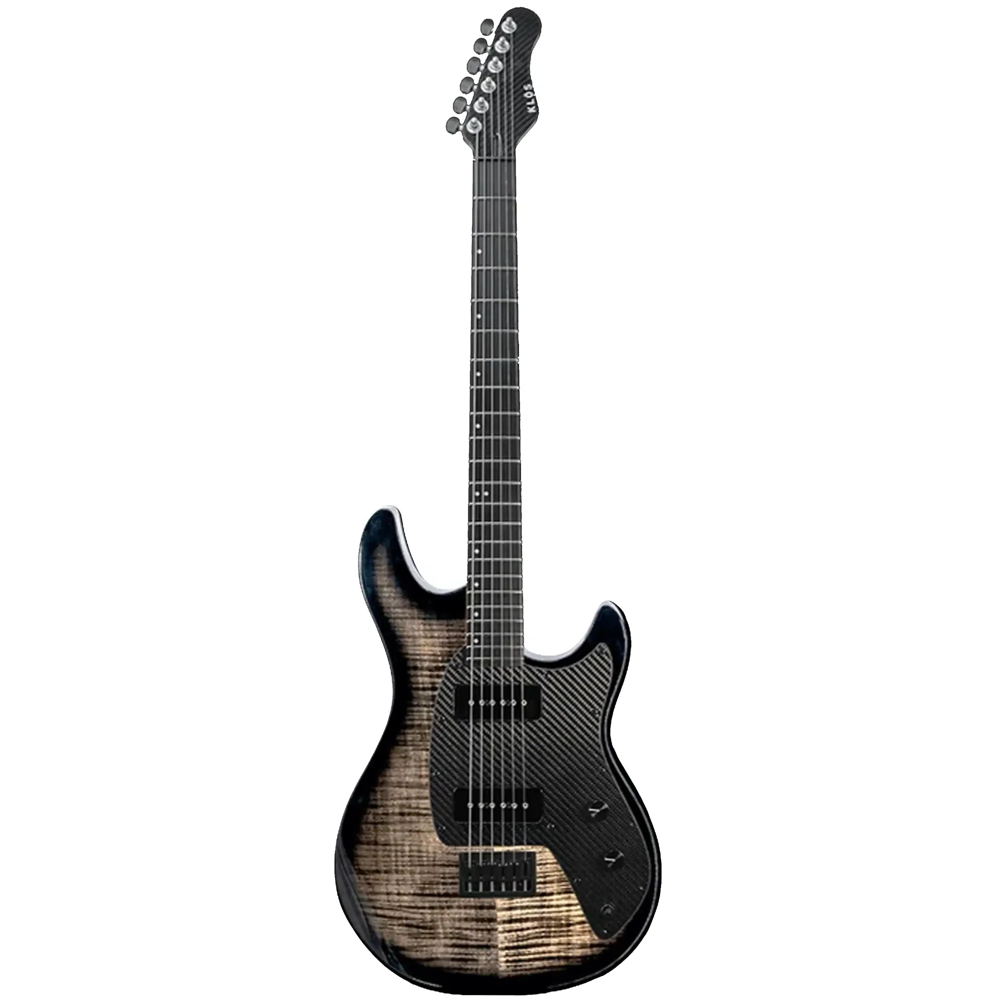 Klōs Artemis Baritone Custom Electric Guitar with Klos P-90S Pickup - Black - Image 2
