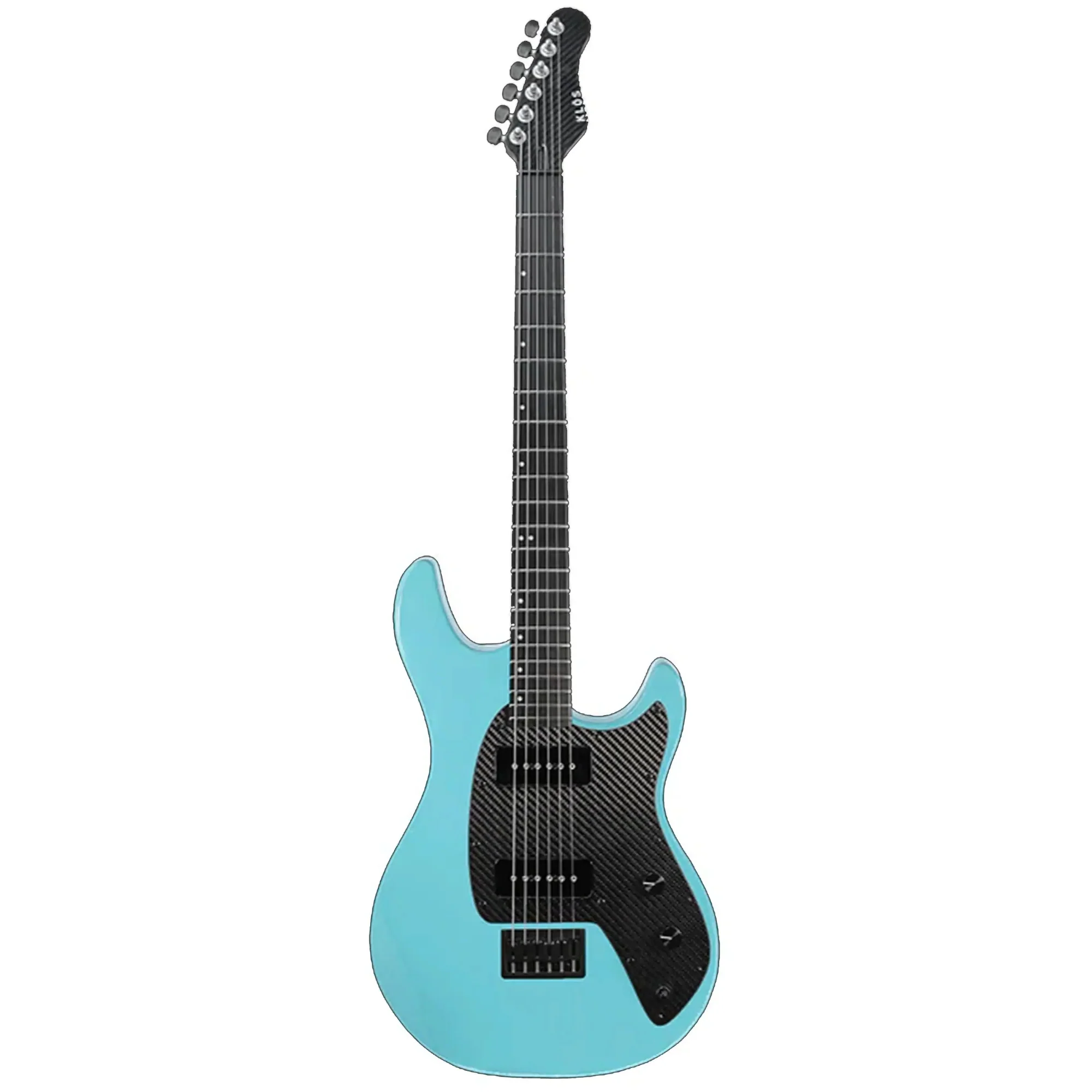 Klōs Artemis Baritone Custom Electric Guitar with Klos P-90S Pickup - Stone Blue - Image 2