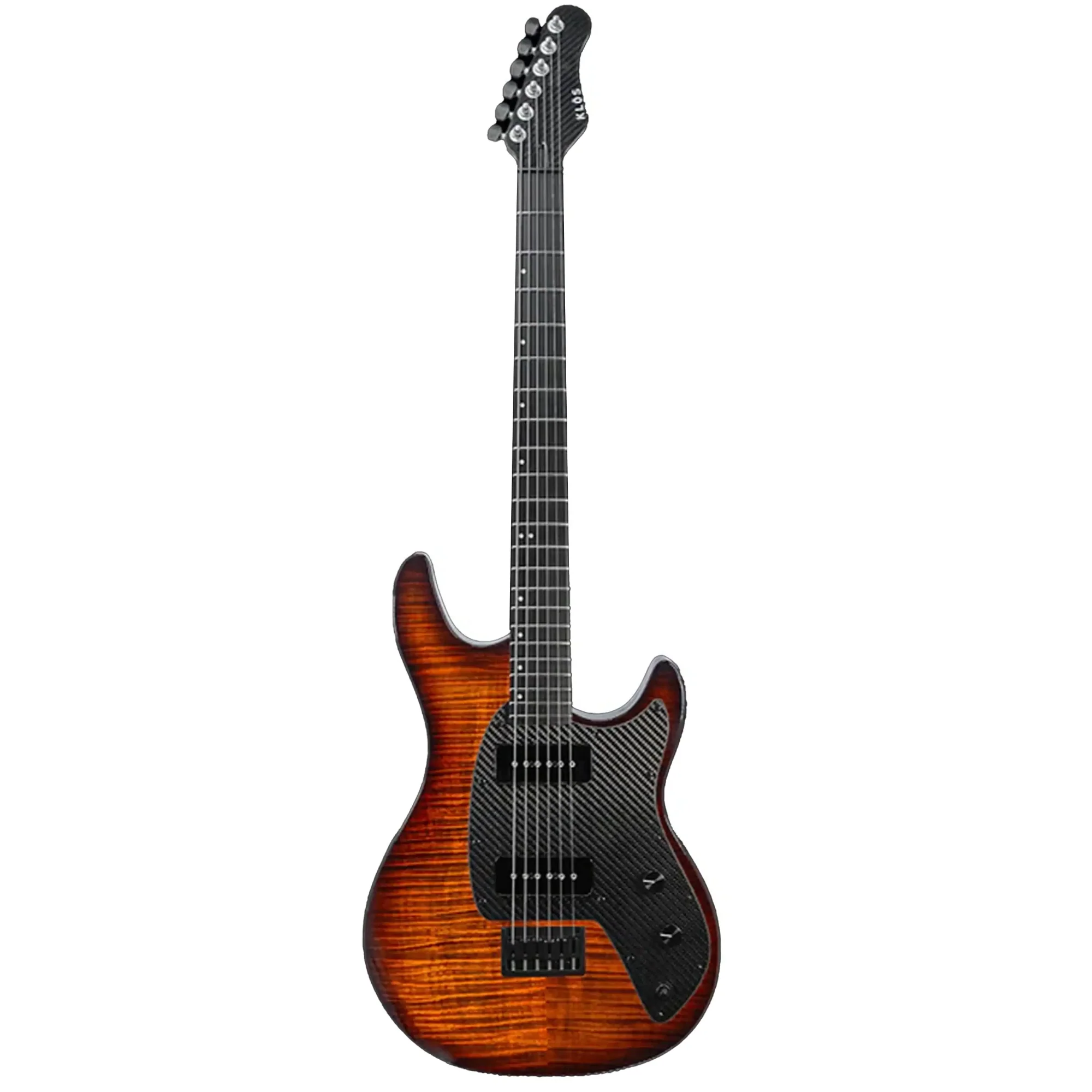 Klōs Artemis Baritone Custom Electric Guitar with Klos P-90S Pickup - Sunburst - Image 2