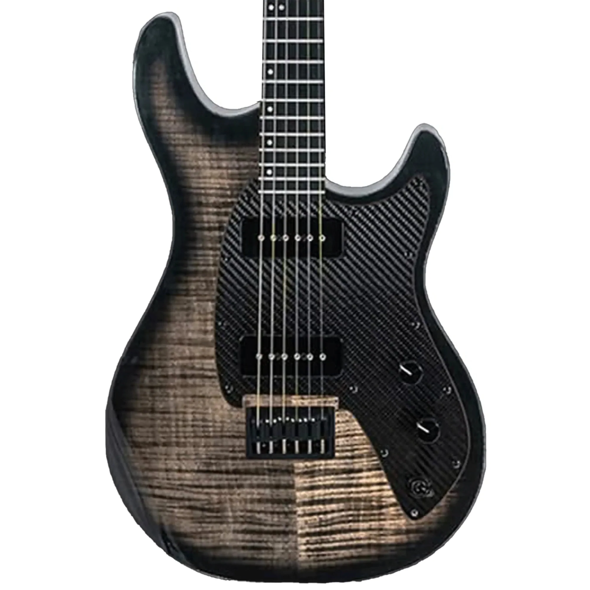 Klōs Artemis Custom Series 22 Fret Black Flame Maple Electric Guitar with Klos P-90S Pickup