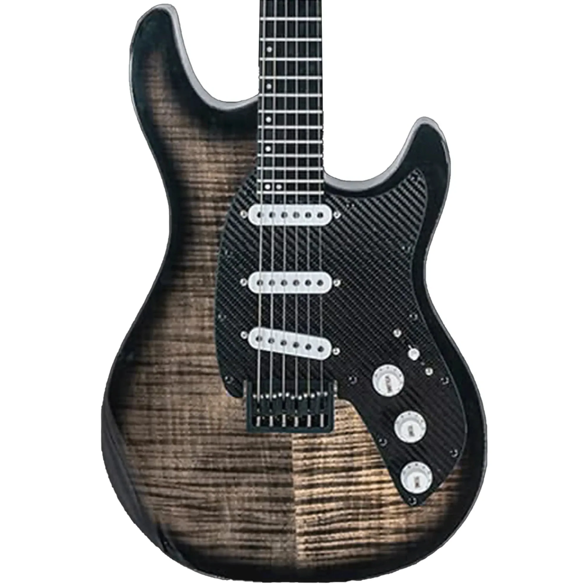 Klōs Artemis Custom Series 22 Fret Black Flame Maple Electric Guitar with Klos Single Coils Pickup