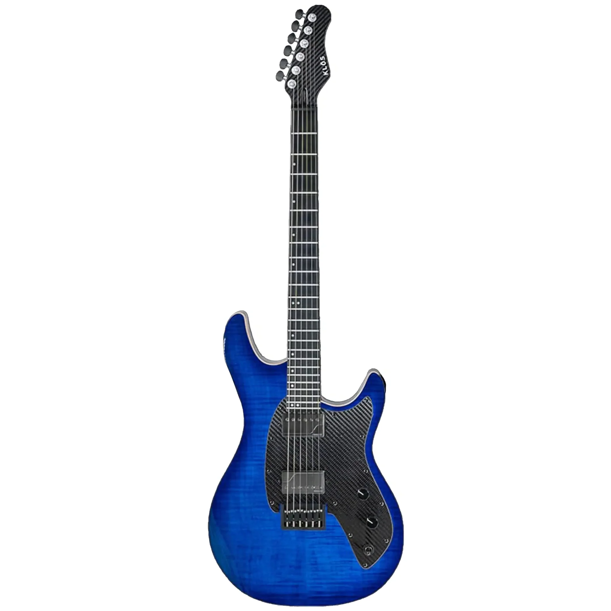Klōs Artemis Custom Series 22 Fret Blue Flame Maple Electric Guitar with Fishman Fluence Pickup - Image 3