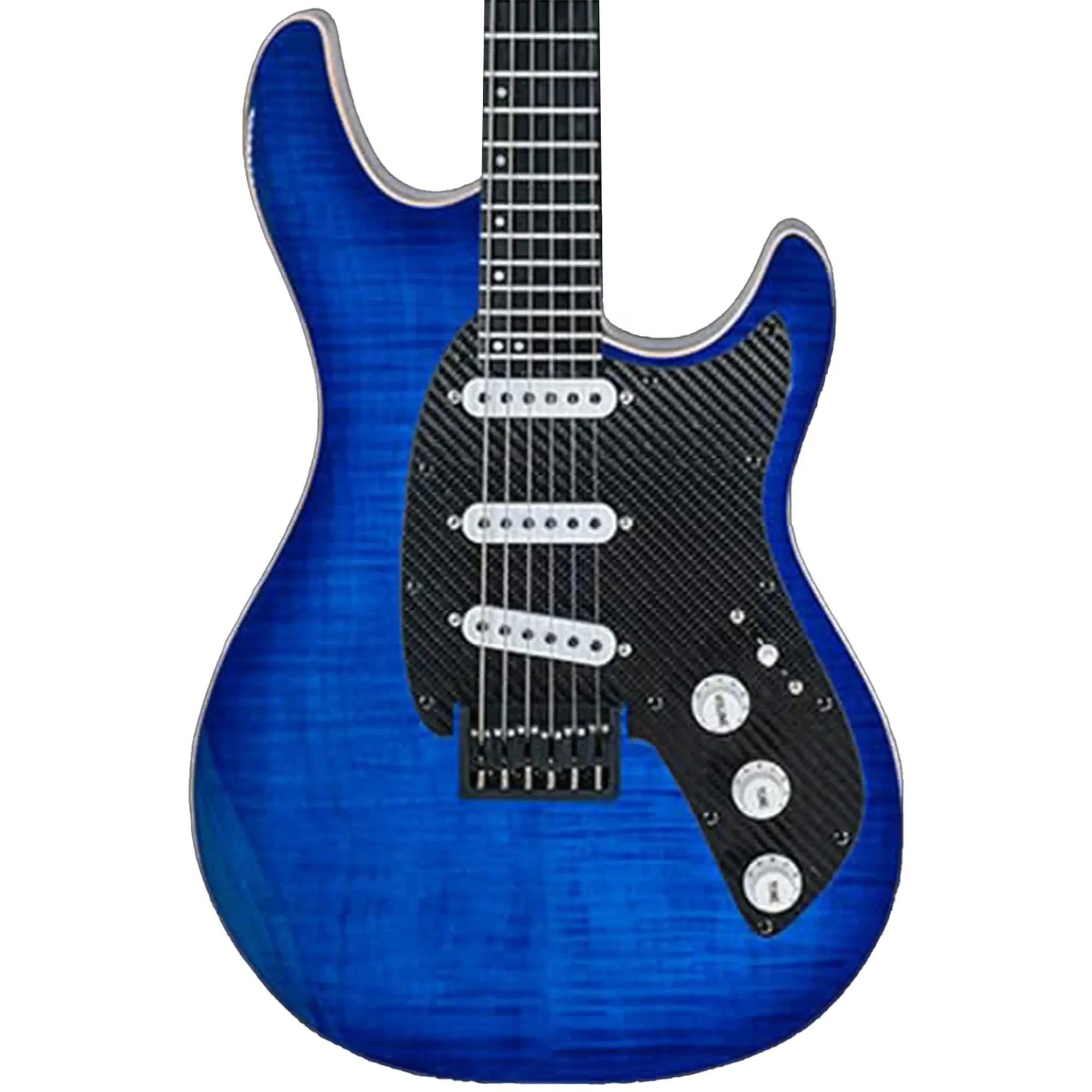 Klōs Artemis Custom Series 22 Fret Blue Flame Maple Electric Guitar with Klos Single Coils Pickup